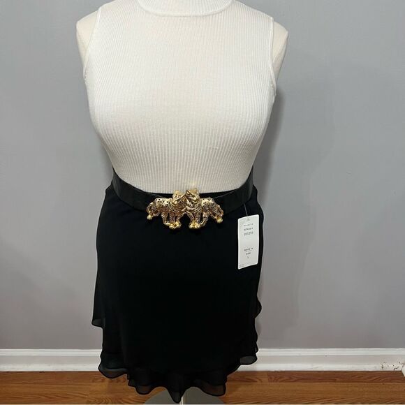 NWT MSK Clothing, Ltd. tiered ruffle black skirt - L - Picture 5 of 12